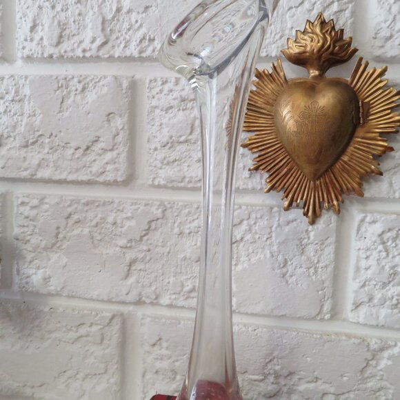 Vintage Swedish Hand Blown Crystal Vase, Scandinavian Decor, Aseda Sweden, Swung - Picture 7 of 9